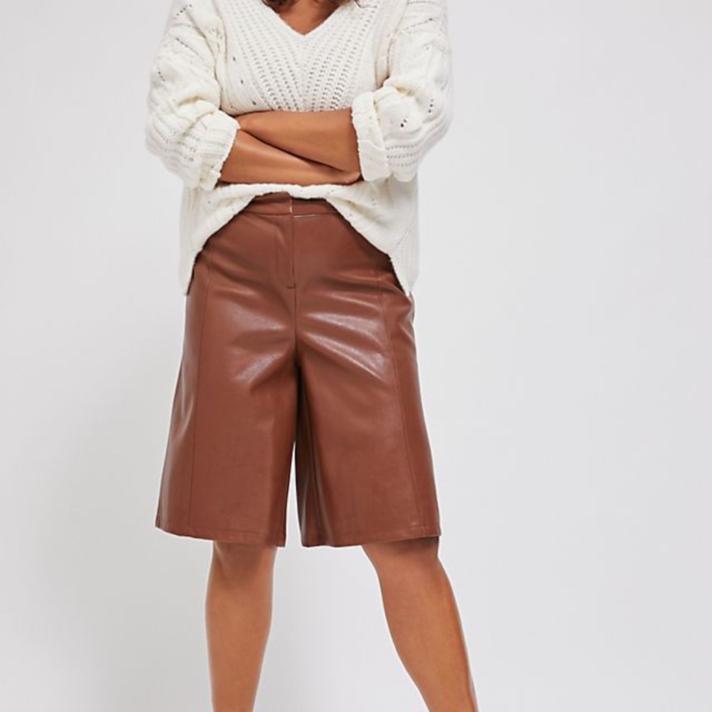Anthropologie Davina Faux Leather Culottes (NWOT)